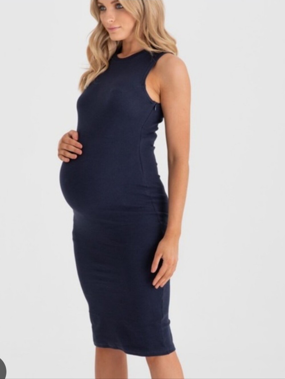 Black Ribbed Legoe Heritage Maternity Tank Dress